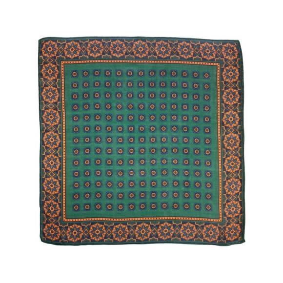 JOAN CALABRESE Other - NEW JOAN CALABRESE men's geometric print pocket square in green mix